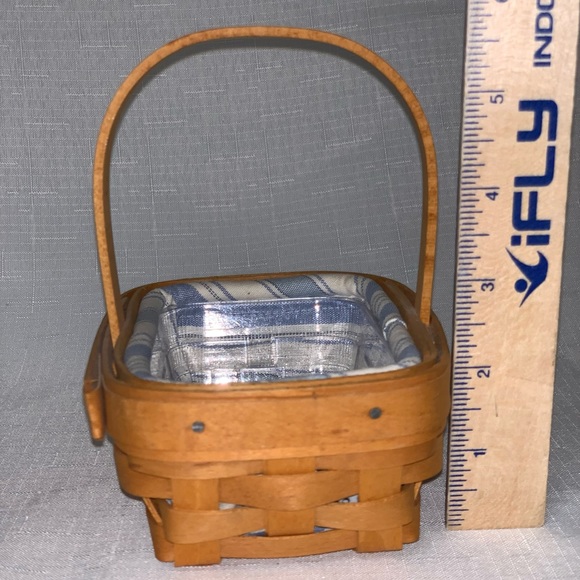 🆕 Longaberger Vintage Parsley Basket COttagecore Cloth Liner Plastic Protector - Picture 12 of 15
